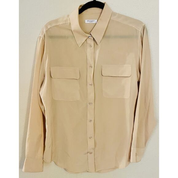Equipment RETAIL $150 | Button-Front L/S 100% Silk Top | Women's | Size: Medium - Picture 2 of 8
